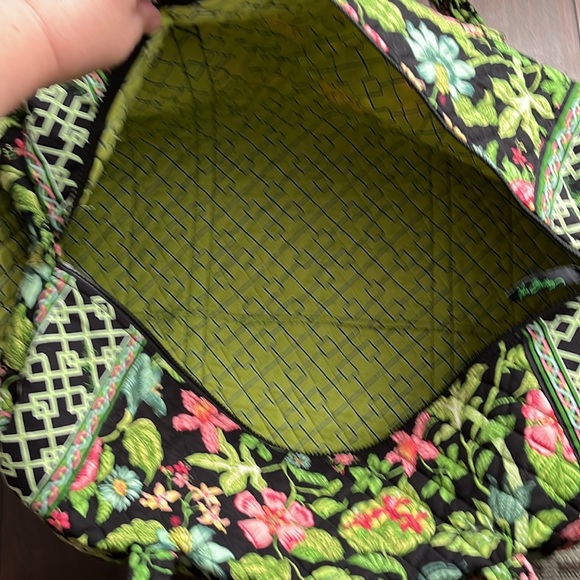 Vera Bradley two strap duffle bag , approx 24” x 12” , green pink - Picture 10 of 13
